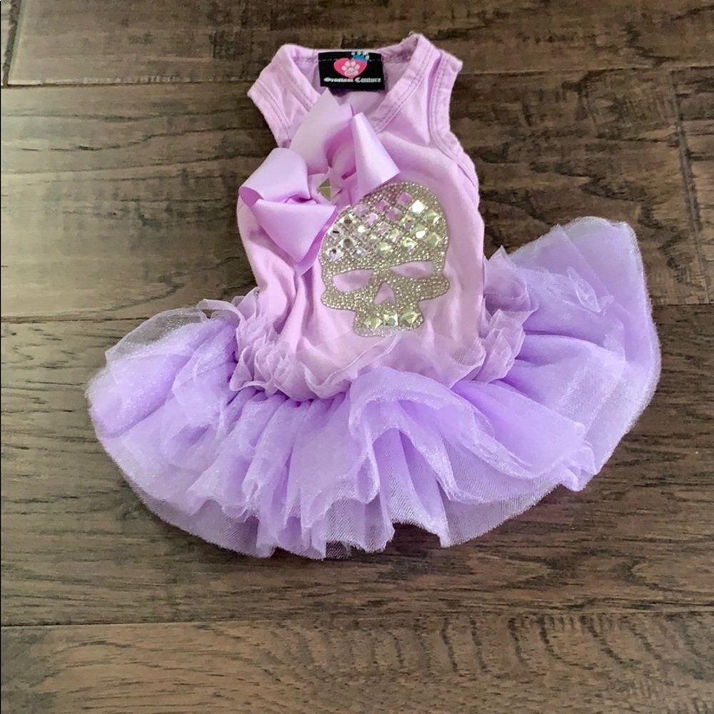 a purple crystal skull tutu dress *DOGS ONLY*